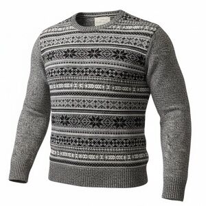 Weatherproof Vintage men's crew neck fair isle pullover sweater 100% cotton